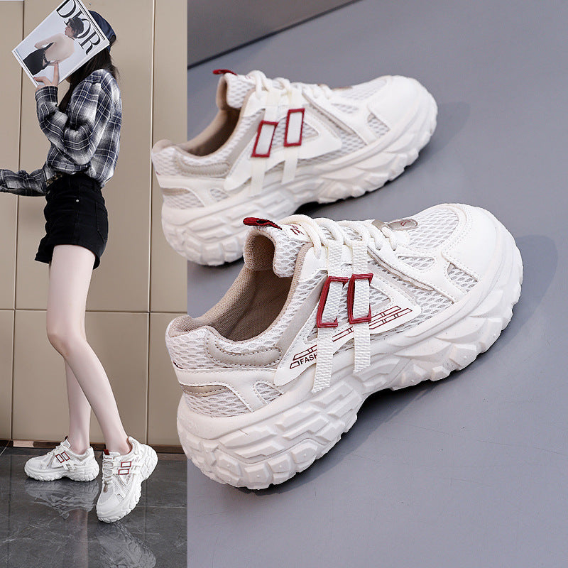 Damen Sportliche Sneakers mit atmungsaktivem Mesh-Obermaterial und stoßdämpfender Sohle R&B