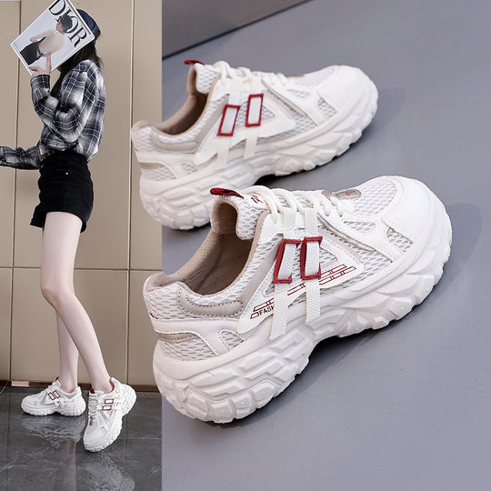 Damen Sportliche Sneakers mit atmungsaktivem Mesh-Obermaterial und stoßdämpfender Sohle R&B
