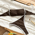 Damen Bikini-Set mit schmalen Trägern und originellem Kontrastdetail R&B
