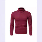 Herren Rollkragenpullover aus weichem Baumwollmix mit körperbetontem Schnitt