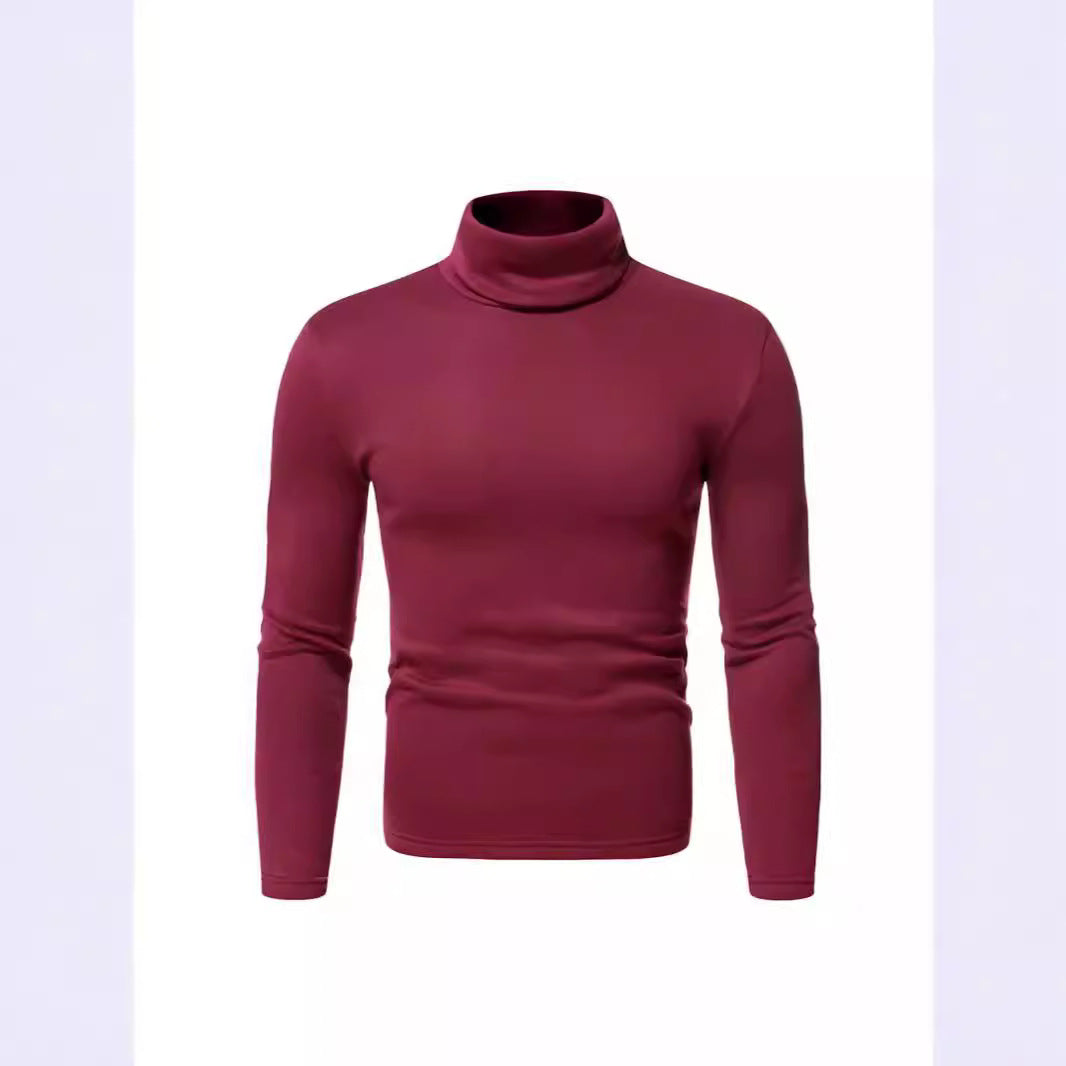 Herren Rollkragenpullover aus weichem Baumwollmix mit körperbetontem Schnitt