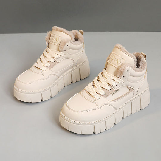 Damen modische High-Top Sneakers mit kuscheligem Innenfutter und sportlichem Design R&B