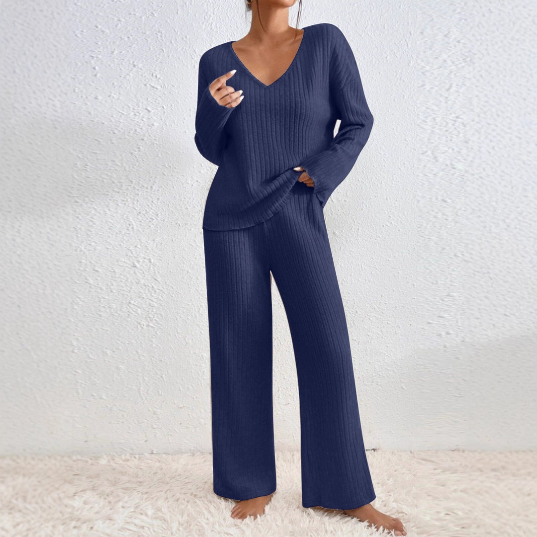 Damen Lässiges Strick-Loungewear-Set R&B