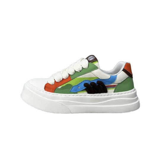 Damen Modische Plattform Sneakers mit einzigartigen grafischen Mustern und bequemer Sohle R&B