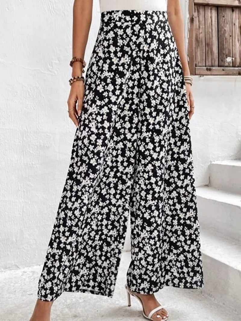 Damen Blumenmuster Palazzohose R&B