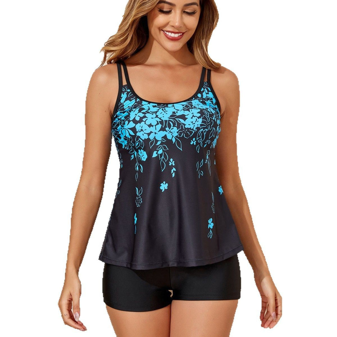 Damen Tankini mit floralem Design und Shorts R&B