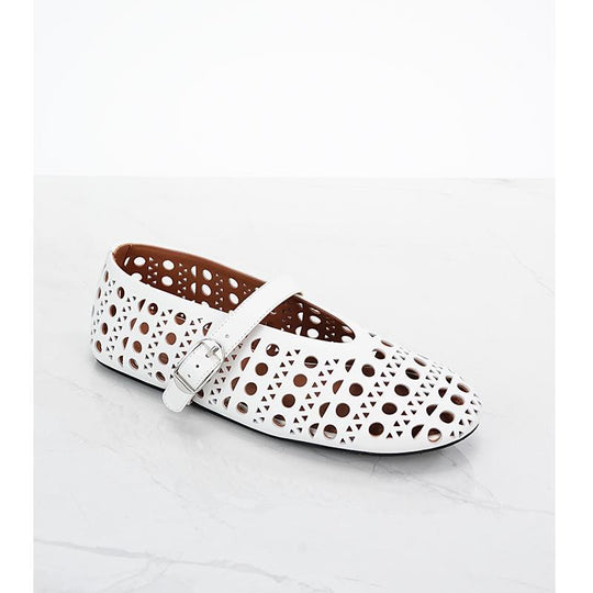 Damen Ballerinas mit perforiertem Design und verstellbarem Riemen R&B