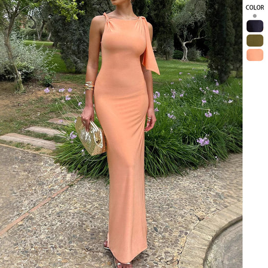 Damen Langärmliges Wickelkleid mit asymmetrischem Schnitt und eleganter Taillierung R&B