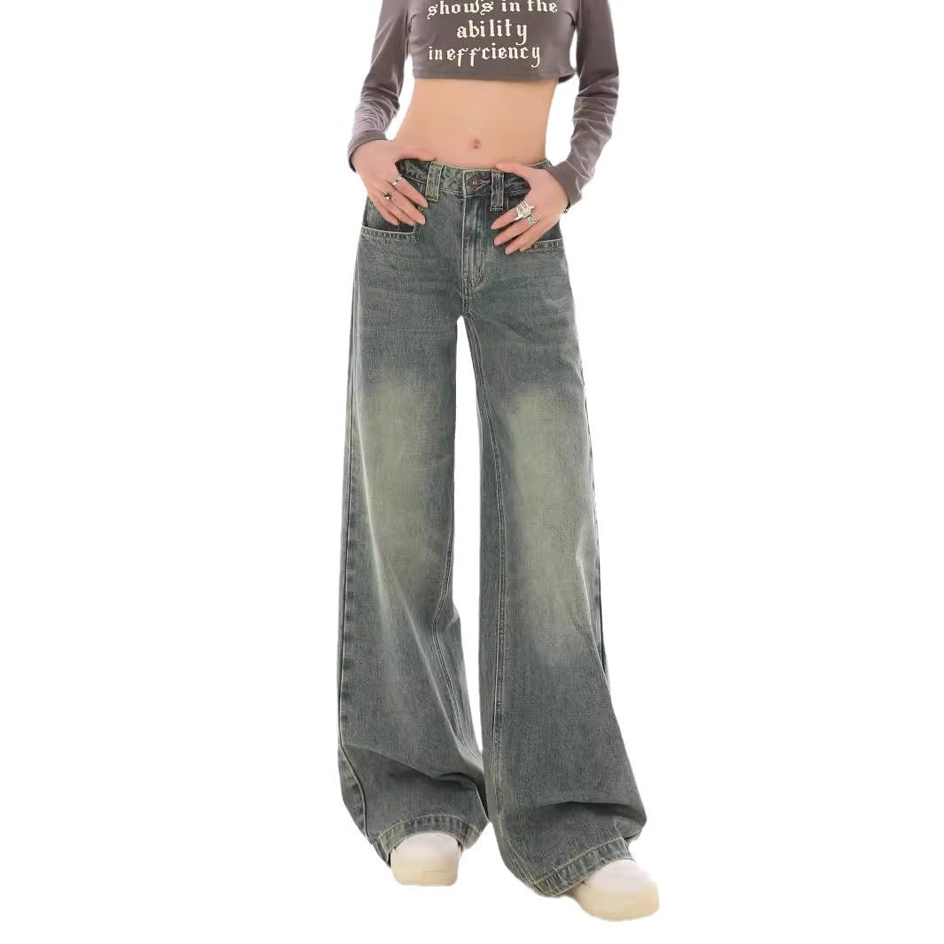 Damen Weite Denim-Hose mit modischem Ombre-Effekt und lässigem Schnitt R&B