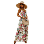 Damen Maxikleid mit floralen Mustern und raffiniertem Schnitt R&B