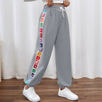 Damen Freizeit-Hose mit buntem Blumenmuster und elastischem Bund R&B