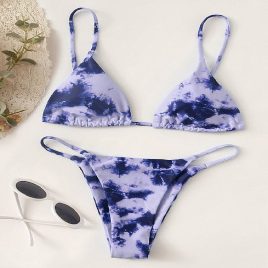 Damen Triangel-Bikini mit modischem Batikdesign R&B