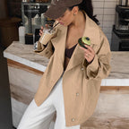 Damen Oversized Trenchcoatjacke mit eleganten Details R&B