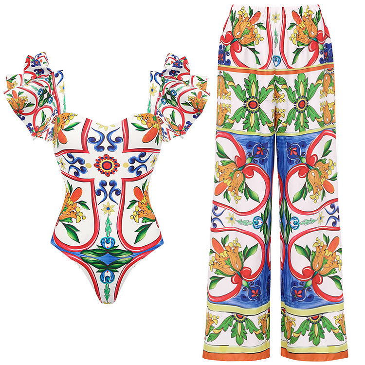 Damen Bikini-Top und Wickelrock Set R&B