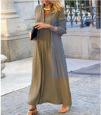 Damen Luftiges Maxikleid mit eleganter Knopfdetail R&B