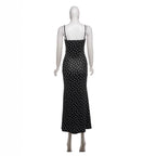 Damen Maxikleid mit Rüschen und Punkten R&B