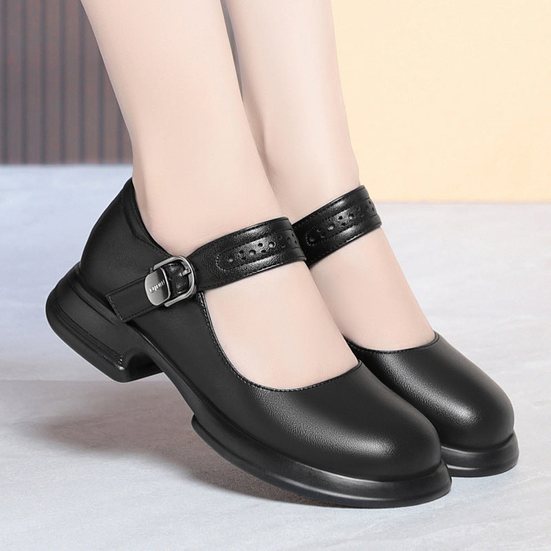 Damen Mary Jane Ballerinas mit verstellbarem Riemen und komfortablem Fußbett R&B