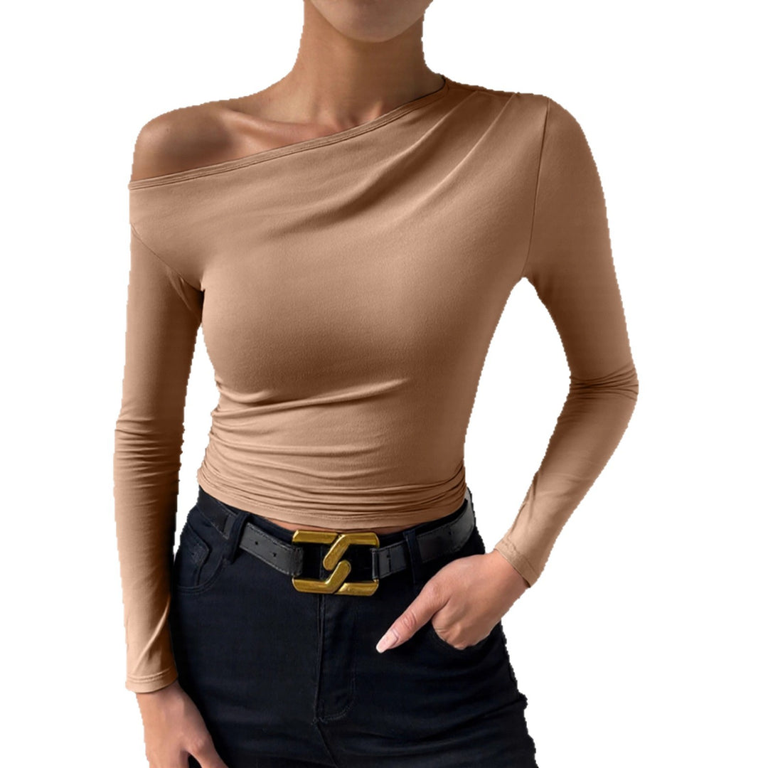 Damen Langarmshirt mit asymmetrischem Ausschnitt und figurformendem Schnitt R&B