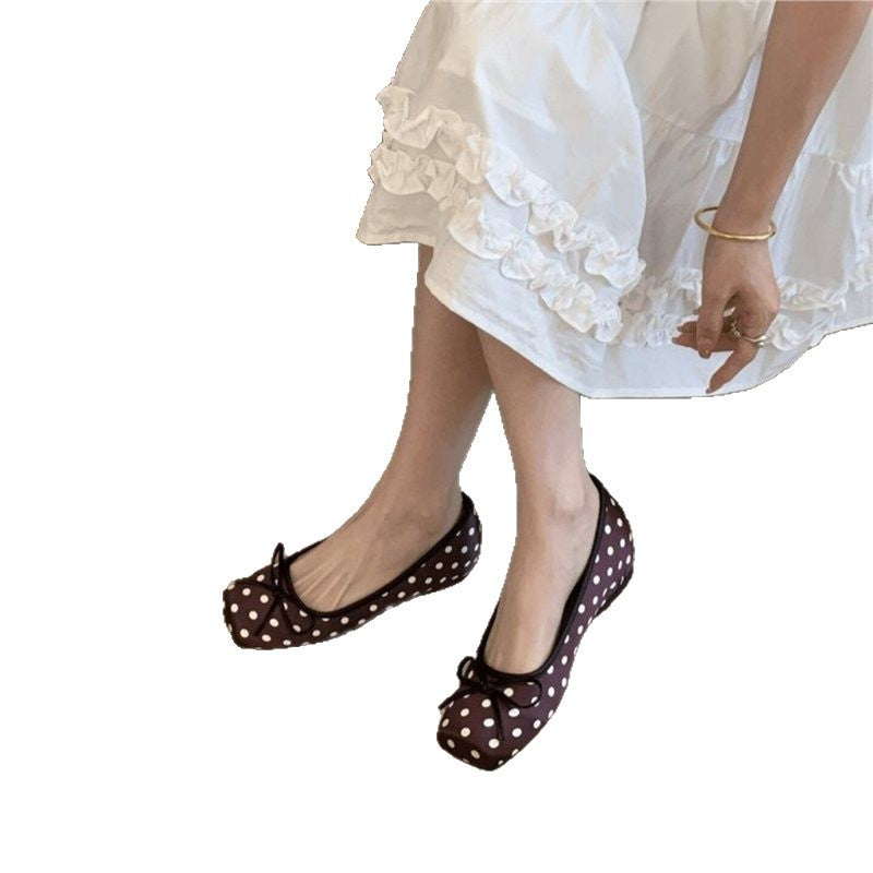 Damen Ballerinas mit Punkten und zarter Schleifenverzierung R&B
