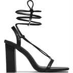 Damen Hochhackige Sandalen mit eleganten Riemen und verstellbarem Knöchelriemen R&B