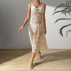 Damen luftiges Häkel-Maxikleid R&B