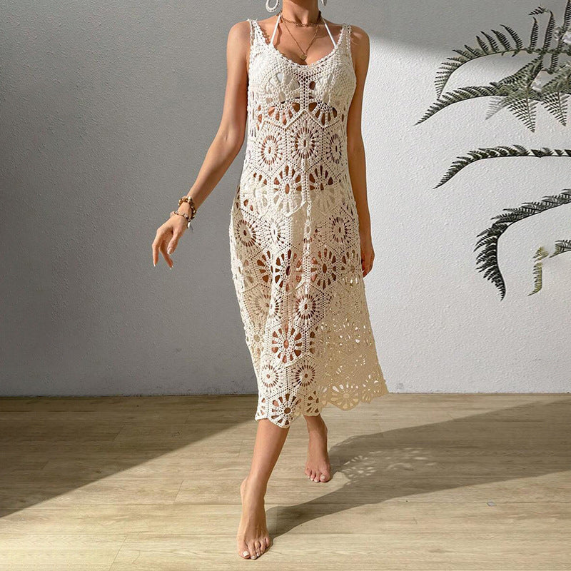 Damen luftiges Häkel-Maxikleid R&B