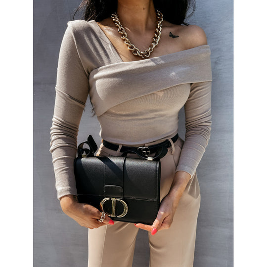 Damen asymmetrisches One-Shoulder-Top R&B