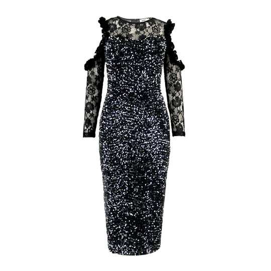 Damen Glitzerndes Festkleid mit eleganten Spitzendetails R&B