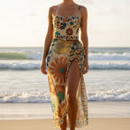 Damen Strandkleid mit verspieltem Blumendesign