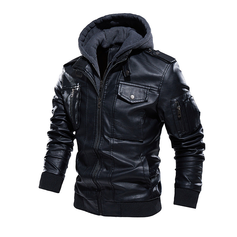 Herren Stilvolle und bequeme jacke mit abnehmbarer Kapuze R&B