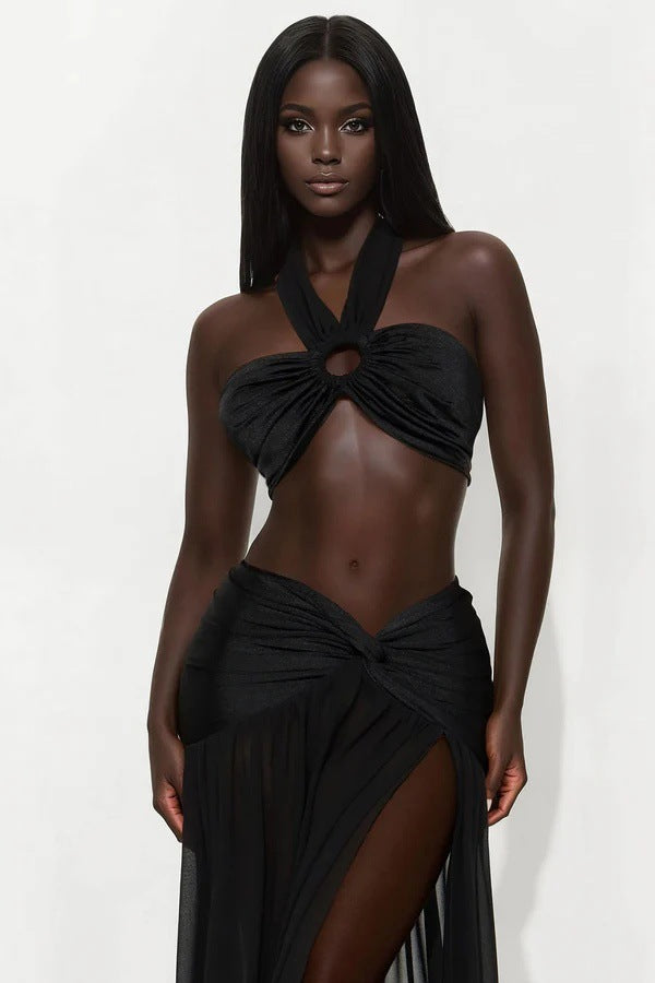 Damen Bandeau-Bikini-Set mit einzigartigem Knoten-Design R&B