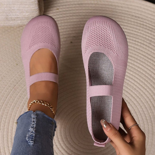 Damen elastische Ballerinas mit komfortablem Fußbett R&B