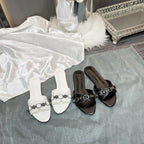 Damen modische Pantoletten mit elegantem Kettendetail R&B