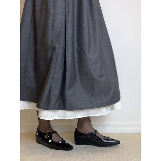 Damen Ballerina-Schuhe mit floralem Dekor und elegantem Schnallenverschluss R&B
