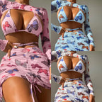 Damen Bikini mit langen Ärmeln und Cut-Out Design R&B