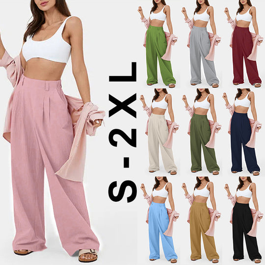 Damen Weite Chinohose mit elegantem Faltenwurf und seitlichen Taschen R&B