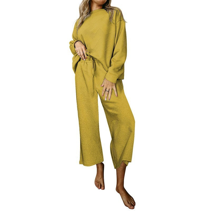 Damen Lässiges Sweater-Set mit weitem Schnitt und praktischen Bindegürteln R&B