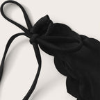 Damen Bandeau-Bikini-Set mit gepolstertem Oberteil und verstellbarem Höschen R&B