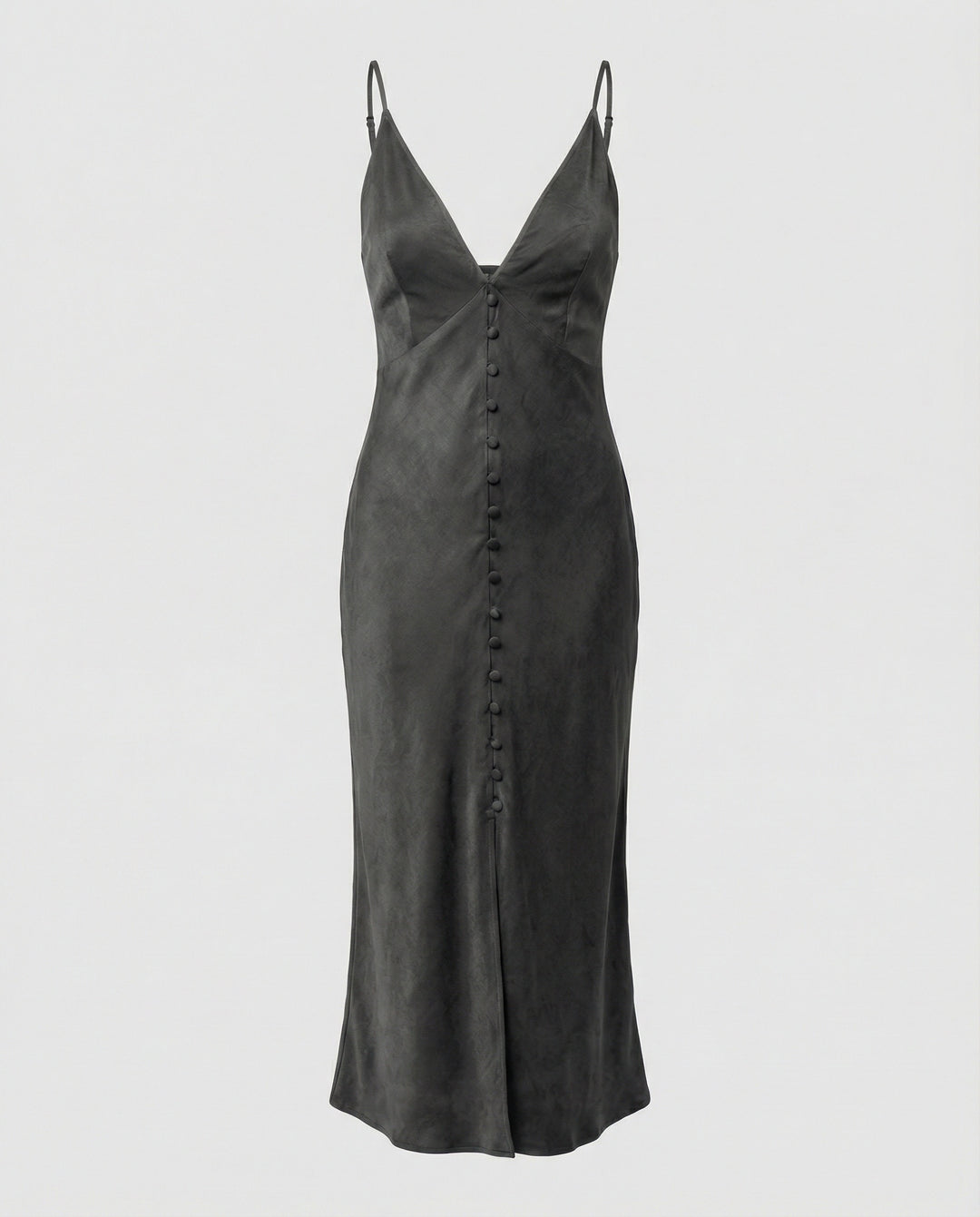 Damen Maxikleid mit V-Ausschnitt und Knopfleiste