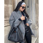 Damen Oversize Softshell-Jacke mit großem Kragen und praktischen Taschen R&B