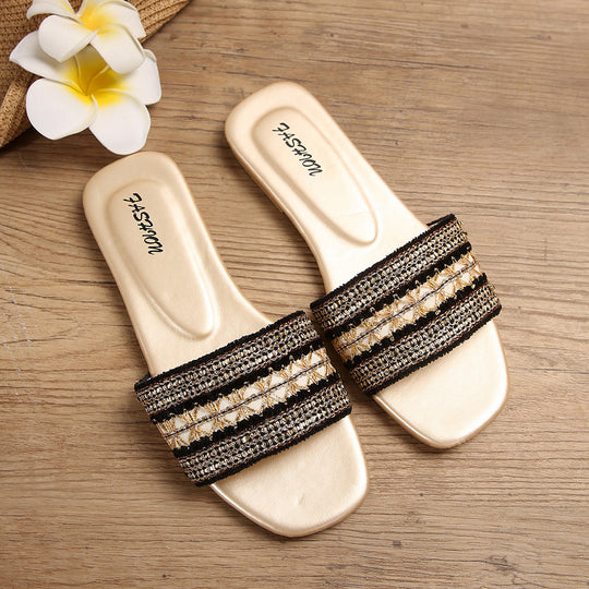 Damen modische Riemchen-Sandalen mit dekorativem Detail R&B