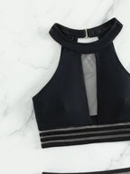 Damen Sportlicher Badeanzug mit Netzdetails R&B