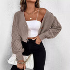 Damen Strickjacke mit Kabelmuster und formschönem Design R&B