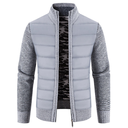 Herren gesteppte Jacke mit modischem Strickarm R&B
