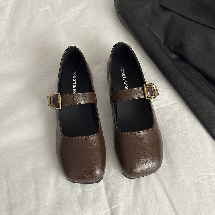 Damen elegante Mary Jane Ballerinas mit modischer Schnalle R&B