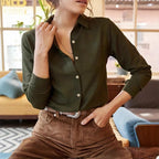 Damen elegante Baumwollbluse R&B