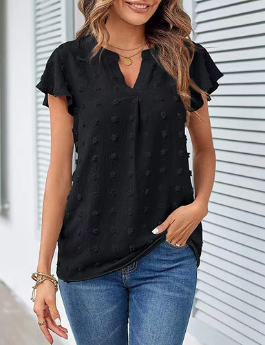 Damen Freizeitbluse mit eleganten Rüschendetails und Struktur R&B