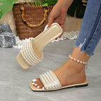 Damen Glamouröse Sandalen mit Perlenverzierung R&B