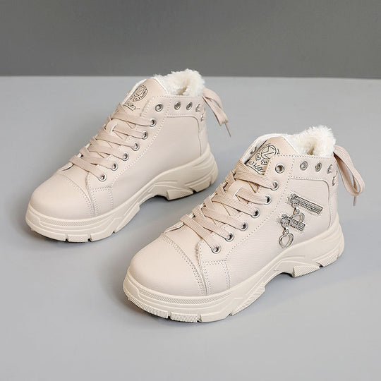 Damen Sportliche High-Top Sneakers mit modischen Details und kuscheligem Innenfutter R&B