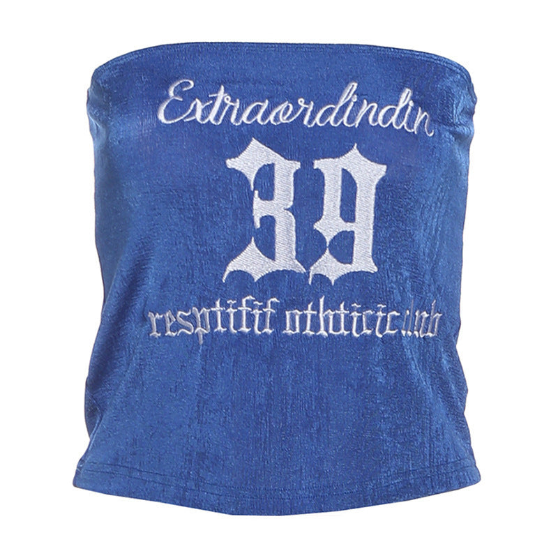 Damen Crop-Top mit kreativem Schriftzug R&B